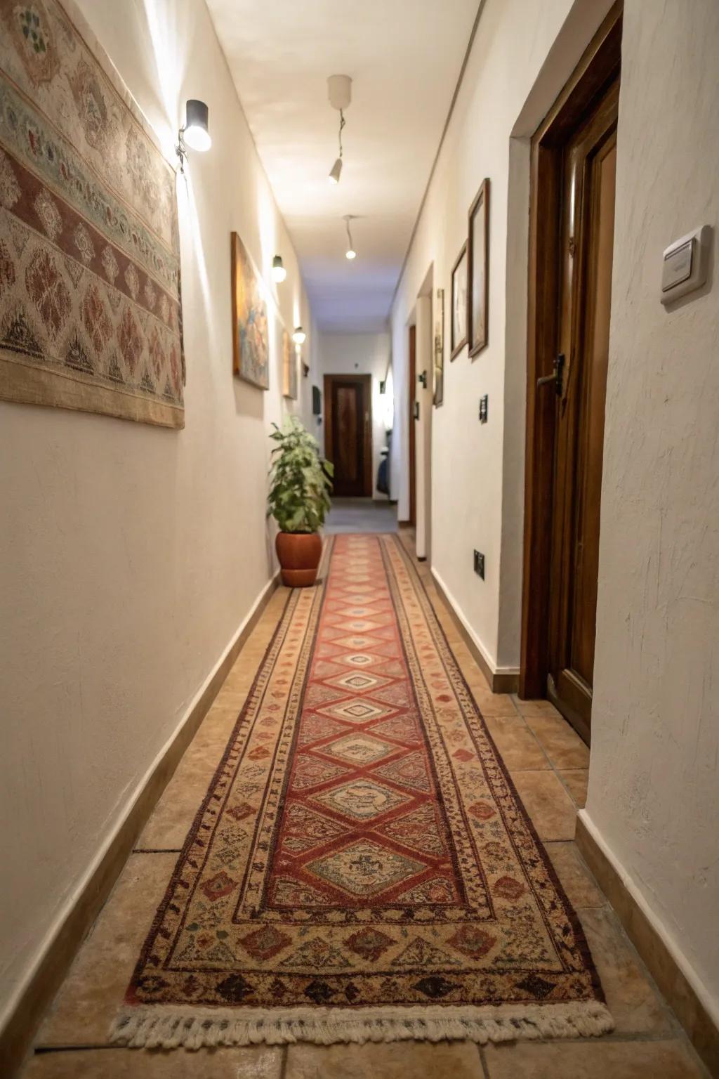 Mats add warmth and definition to hallways.