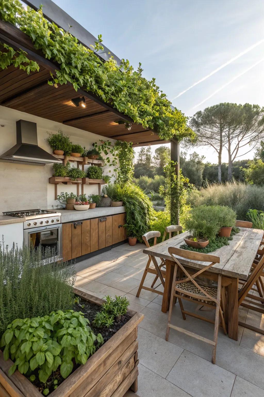 A herb patch gives your cooking space freshness and flavor.