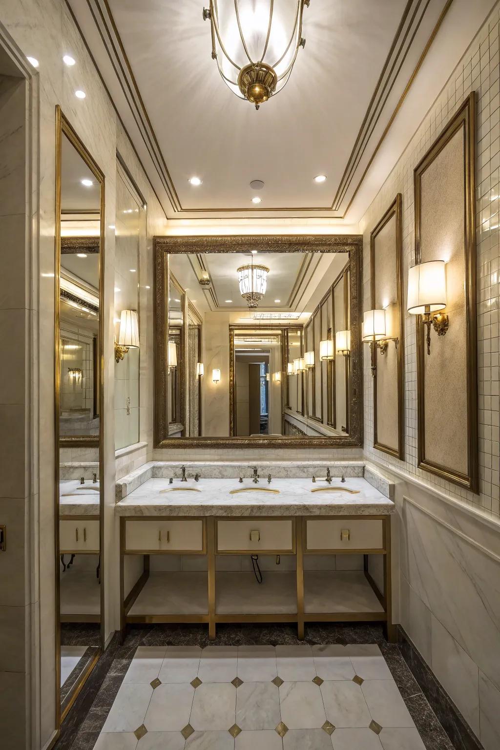 Reflectors show light and expand the space.