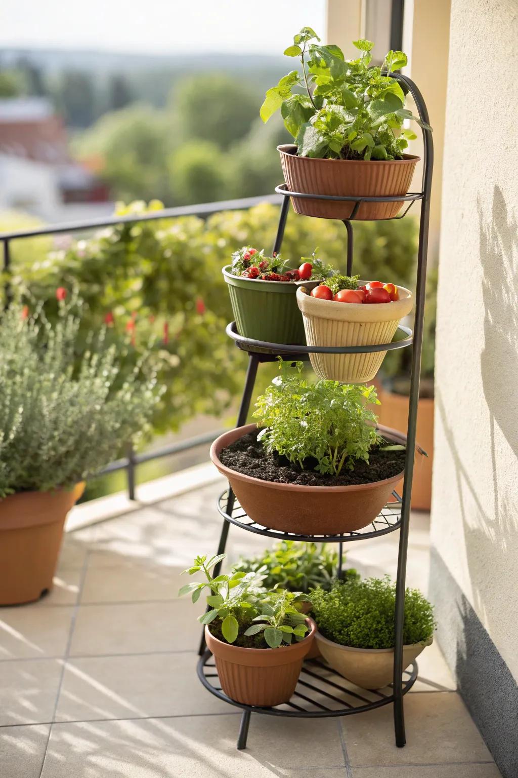 Tiered flora stands optimize skyward expanses with unparalleled efficiency.