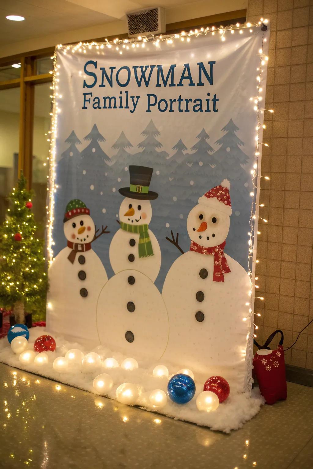 Celebrate the spirit of family through a snowman portrait sure to bring warmth!