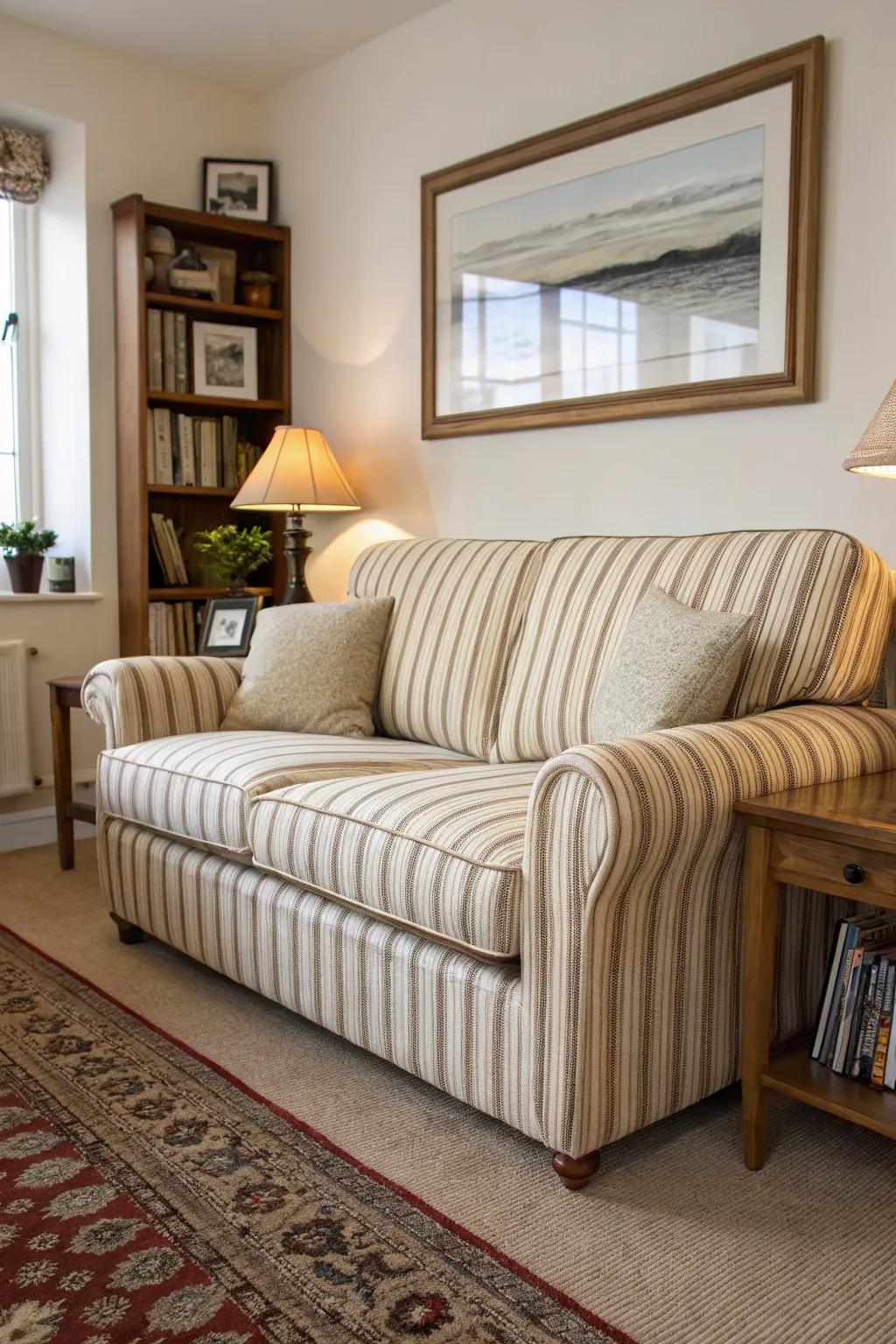 The vertical stripes create the illusion of added height.