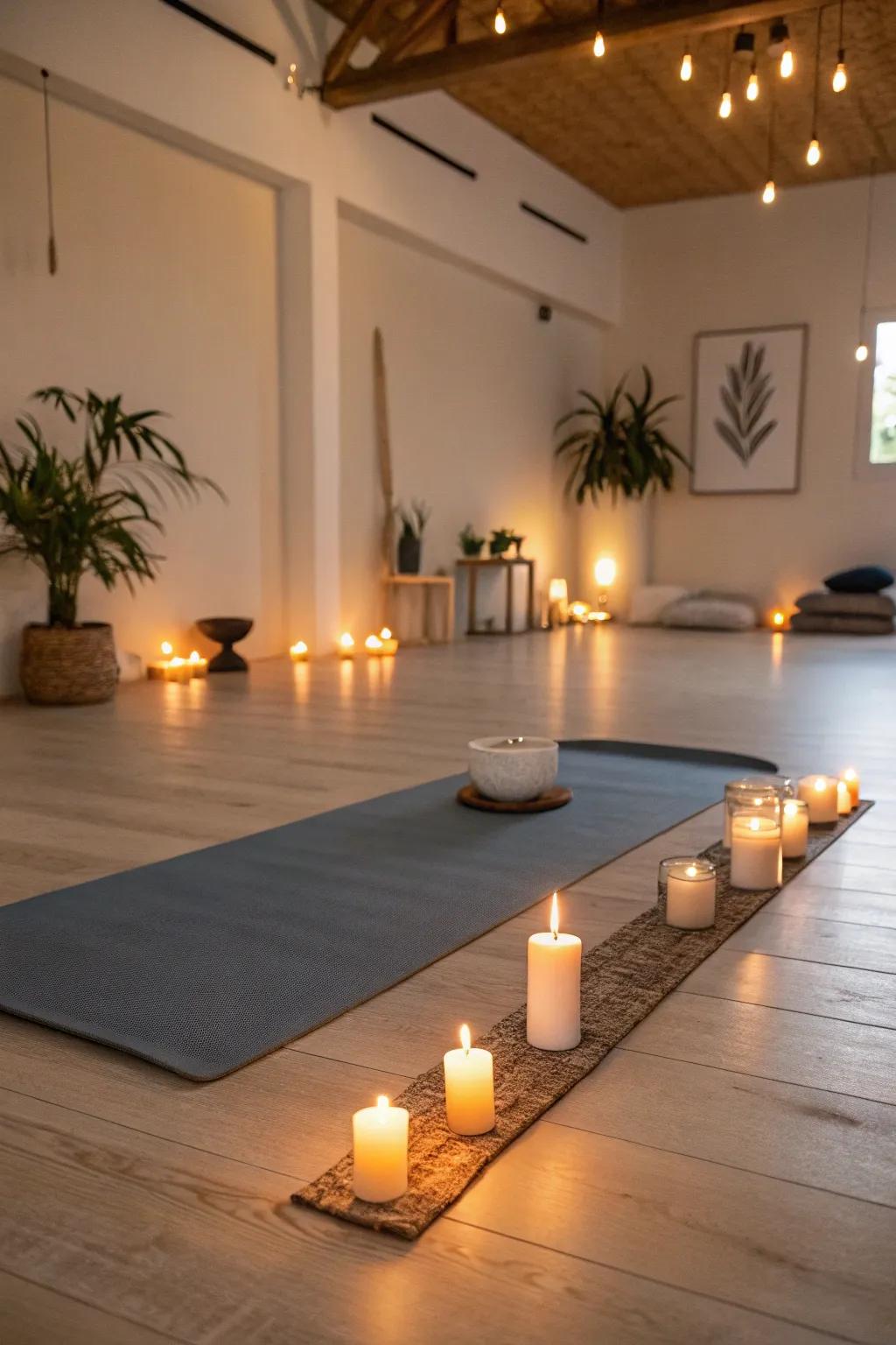 Inspire relaxation through a soothing yoga session.
