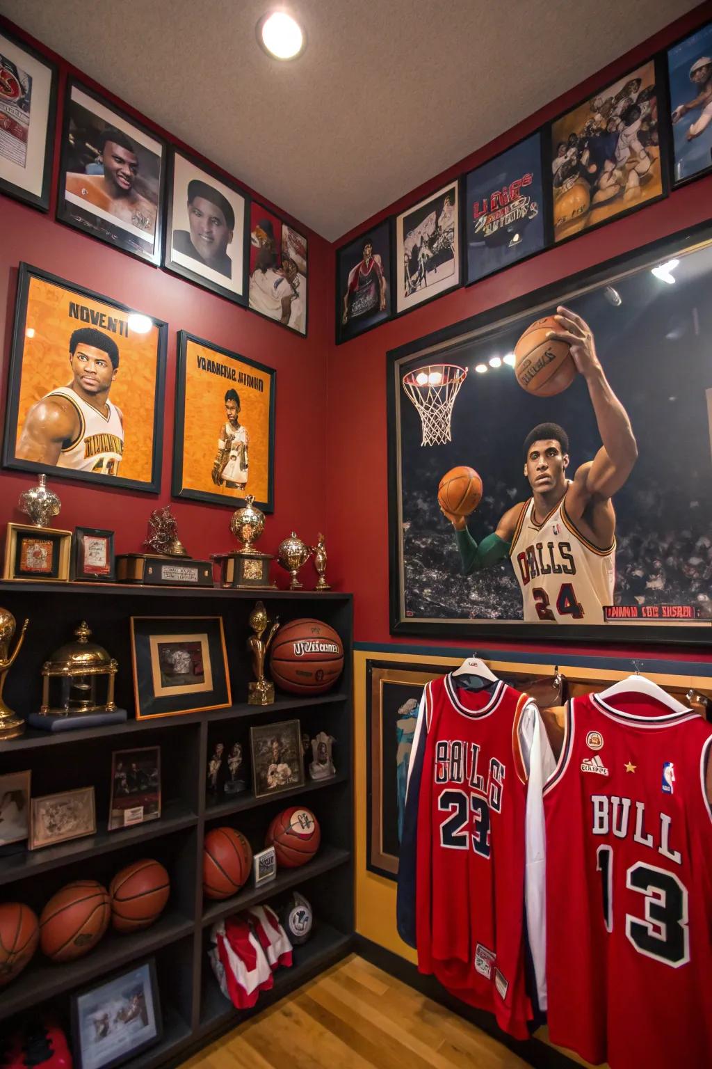 Honor athletic icons through tribute arts in your abode.
