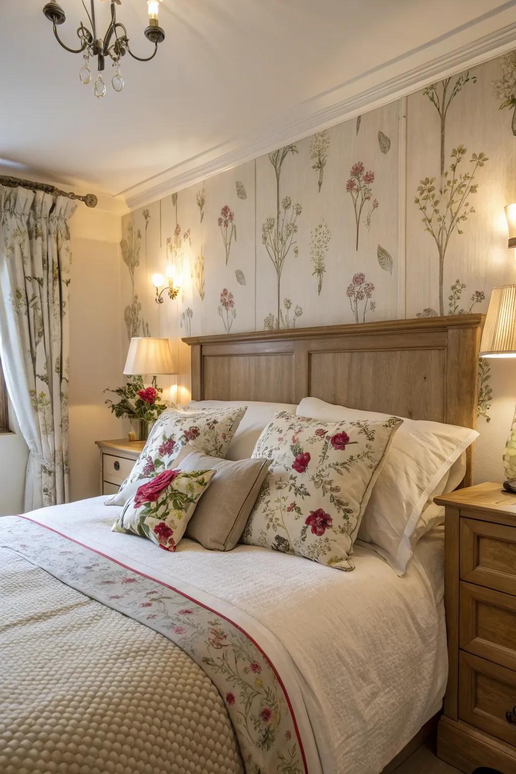 Light bedding establishes an airy and welcoming springtime bedroom.