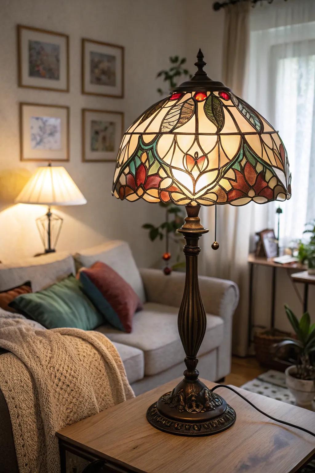 Stained glass light fixtures impart a warm and artistic radiance to any space.