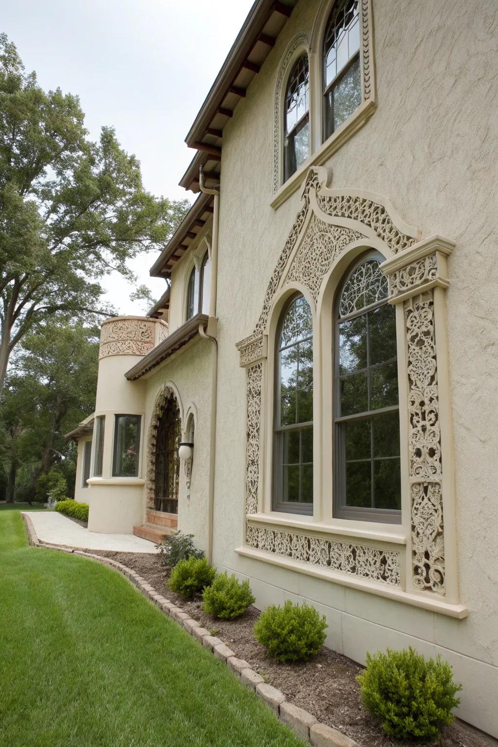 Bespoke edge profiles emphasize the unique architecture of this home.