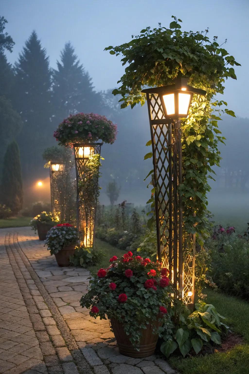 Illuminate your garden with chic lighting accents in containers.