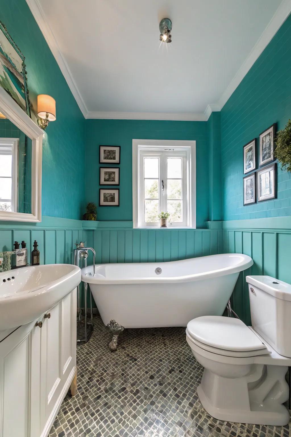 Attain freshness with cerulean and white juxtaposition.