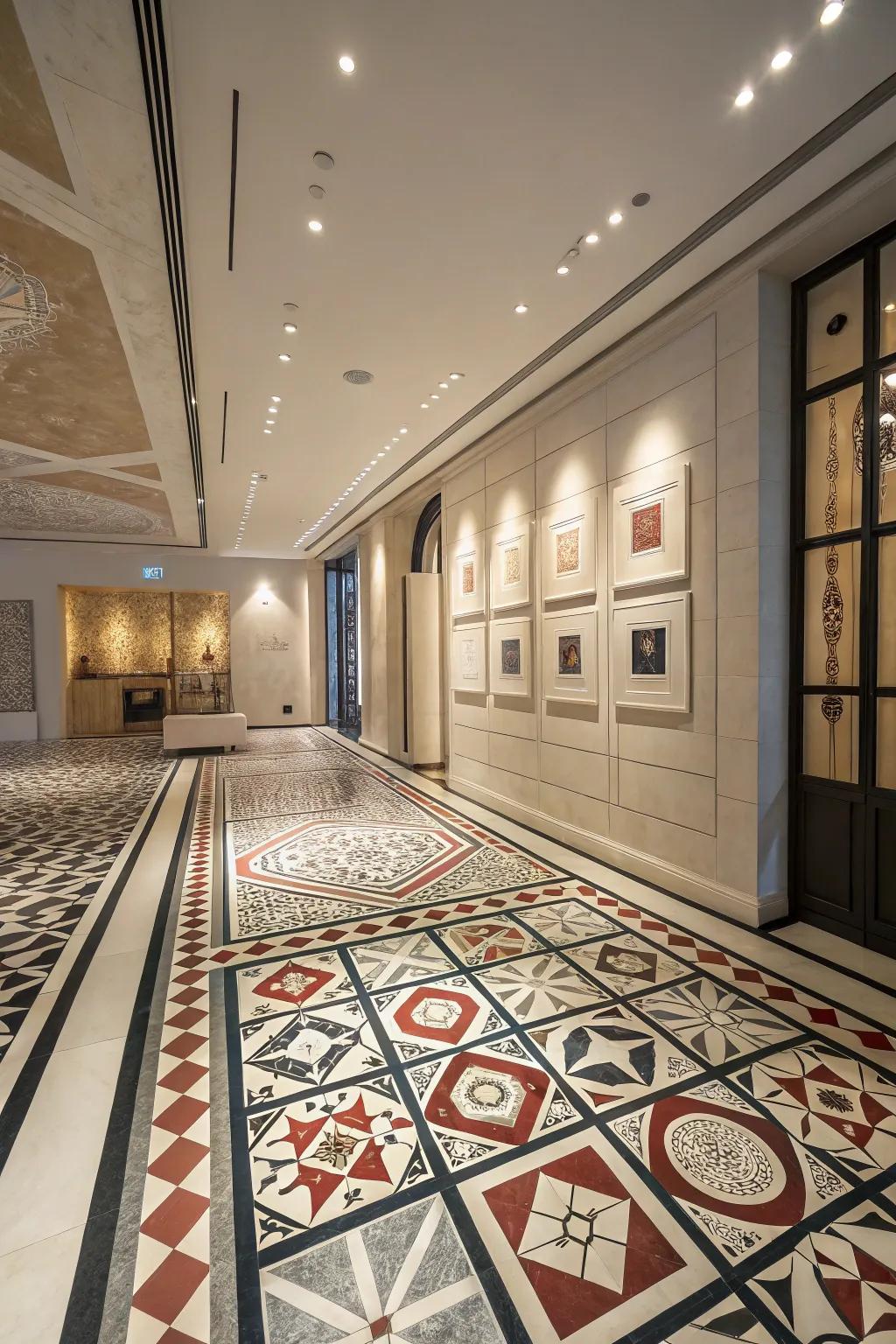 Make a statement using visual geometrical tiles.