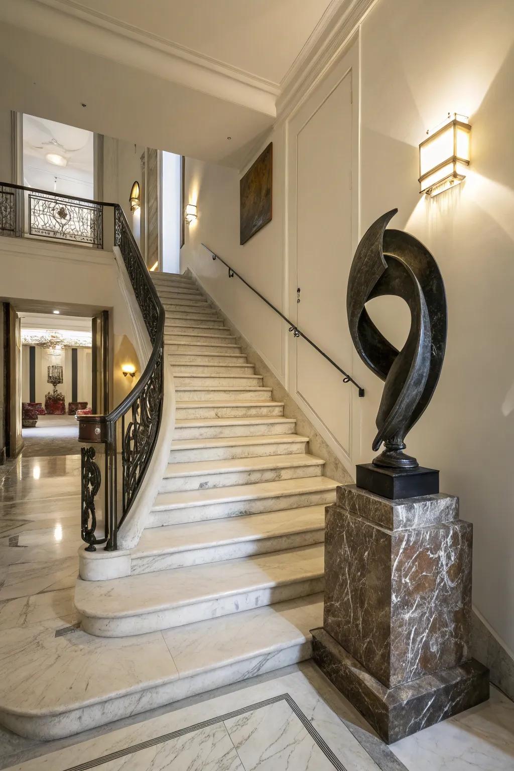 Sculptural artworks have the capacity to serve as captivating points of convergence.