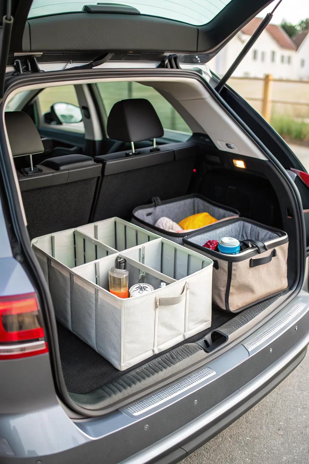 Adaptable grid organizers for adaptable trunk storage options.