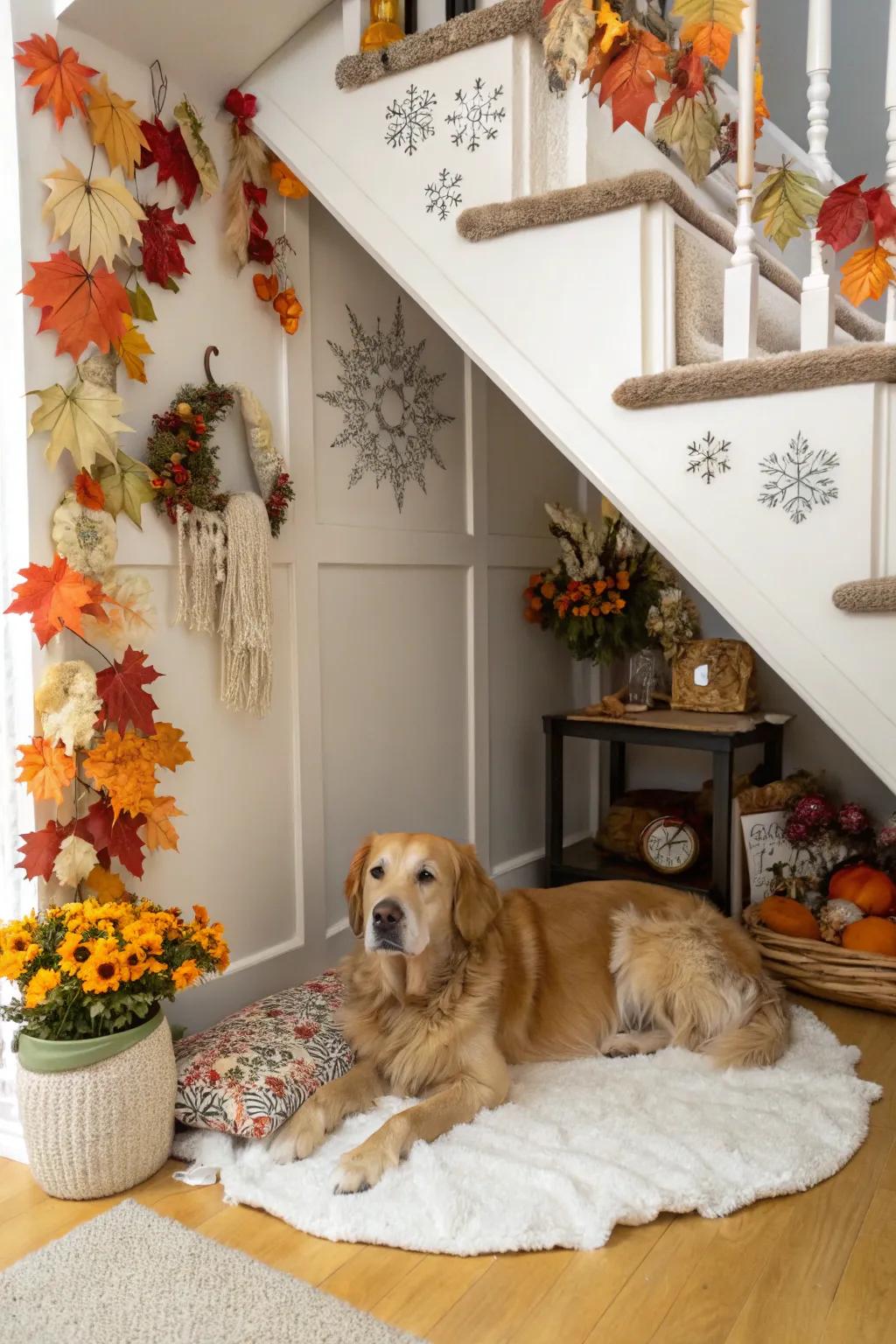 Seasonal decor can sustain your pet's area animated and inviting.