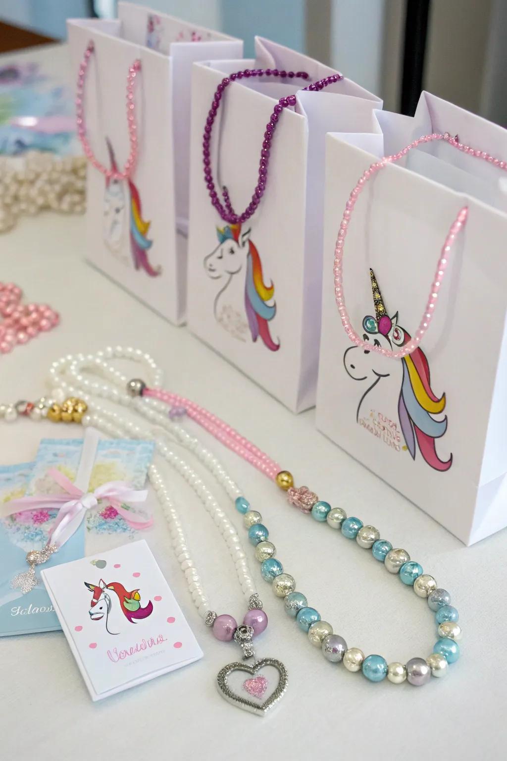 Elegant unicorn-themed gems for stylish favors.