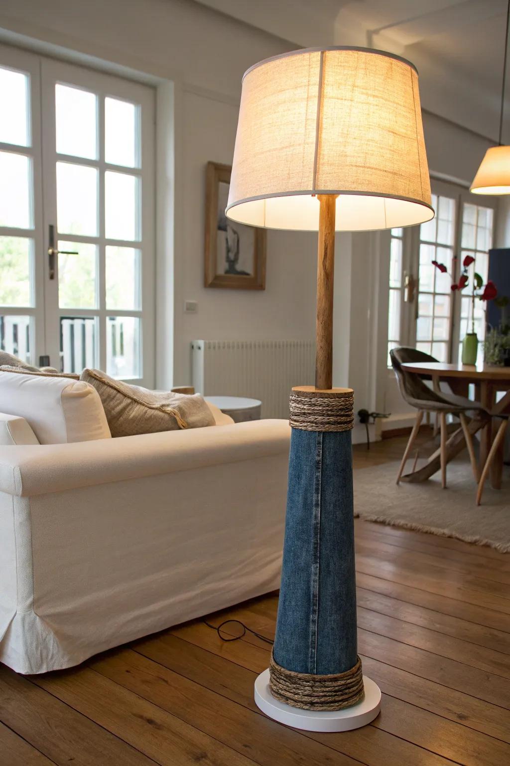 Singular texture via a reclaimed workwear lamp.