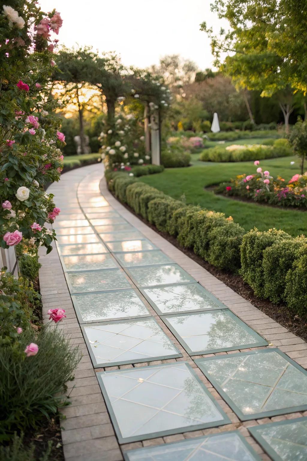 Clear pieces contribute a modern twist to your garden walkway.