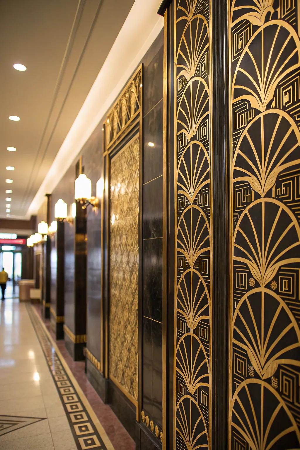 Craft-Deco patterns introducing elegance to an entryway.