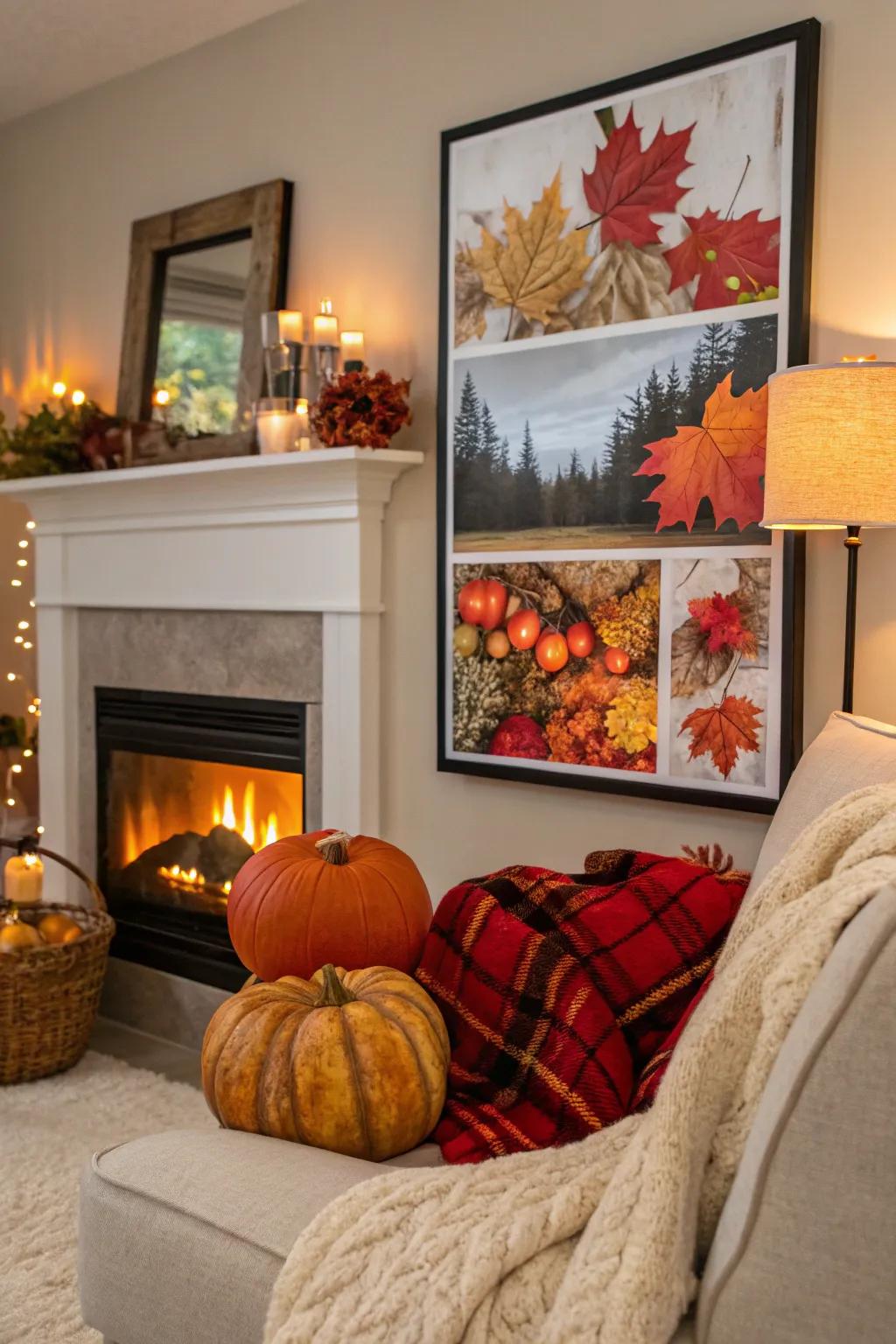 Seasonal art maintains a current décor.