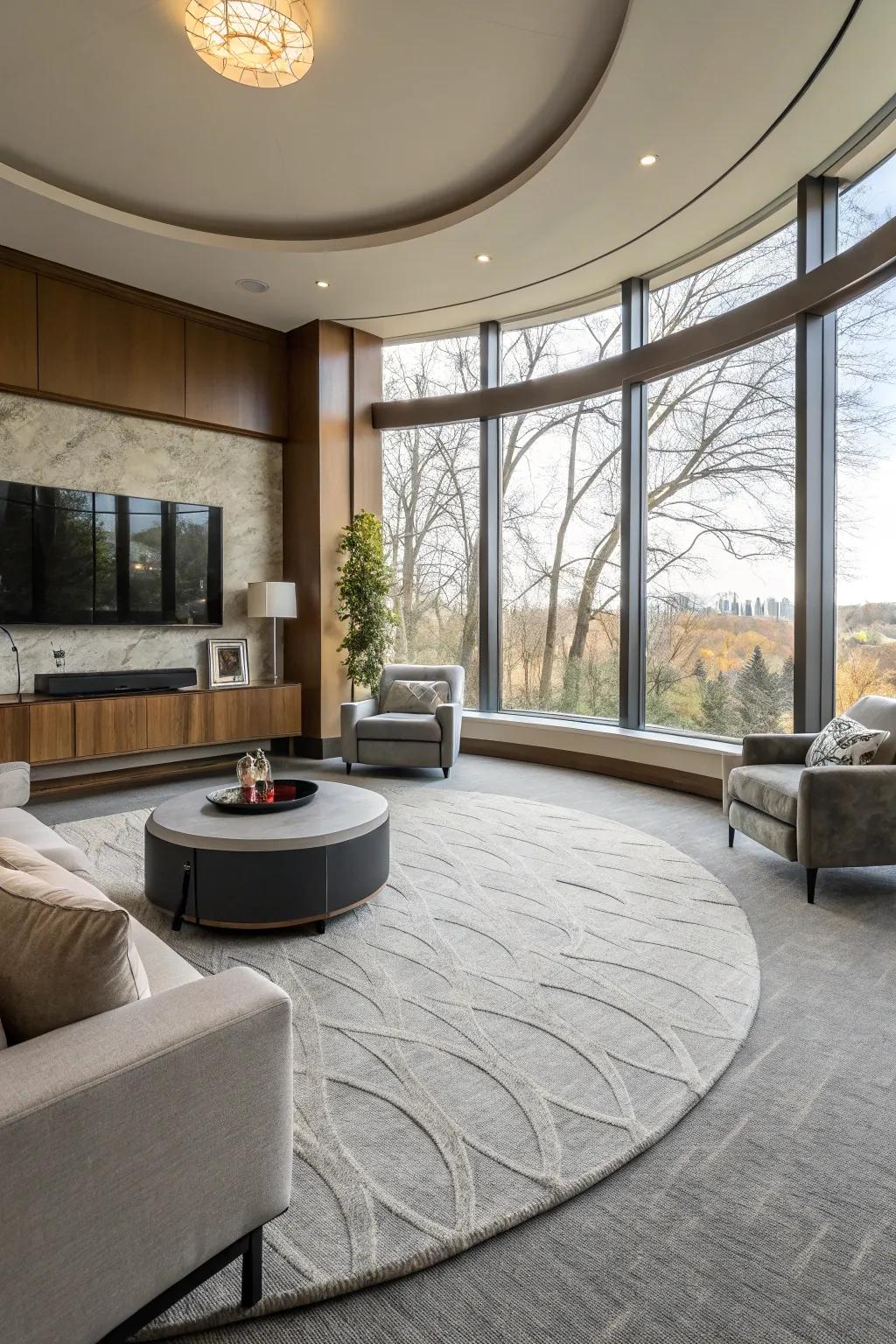 Unique carpet shapes can add a modern edge to your decor.