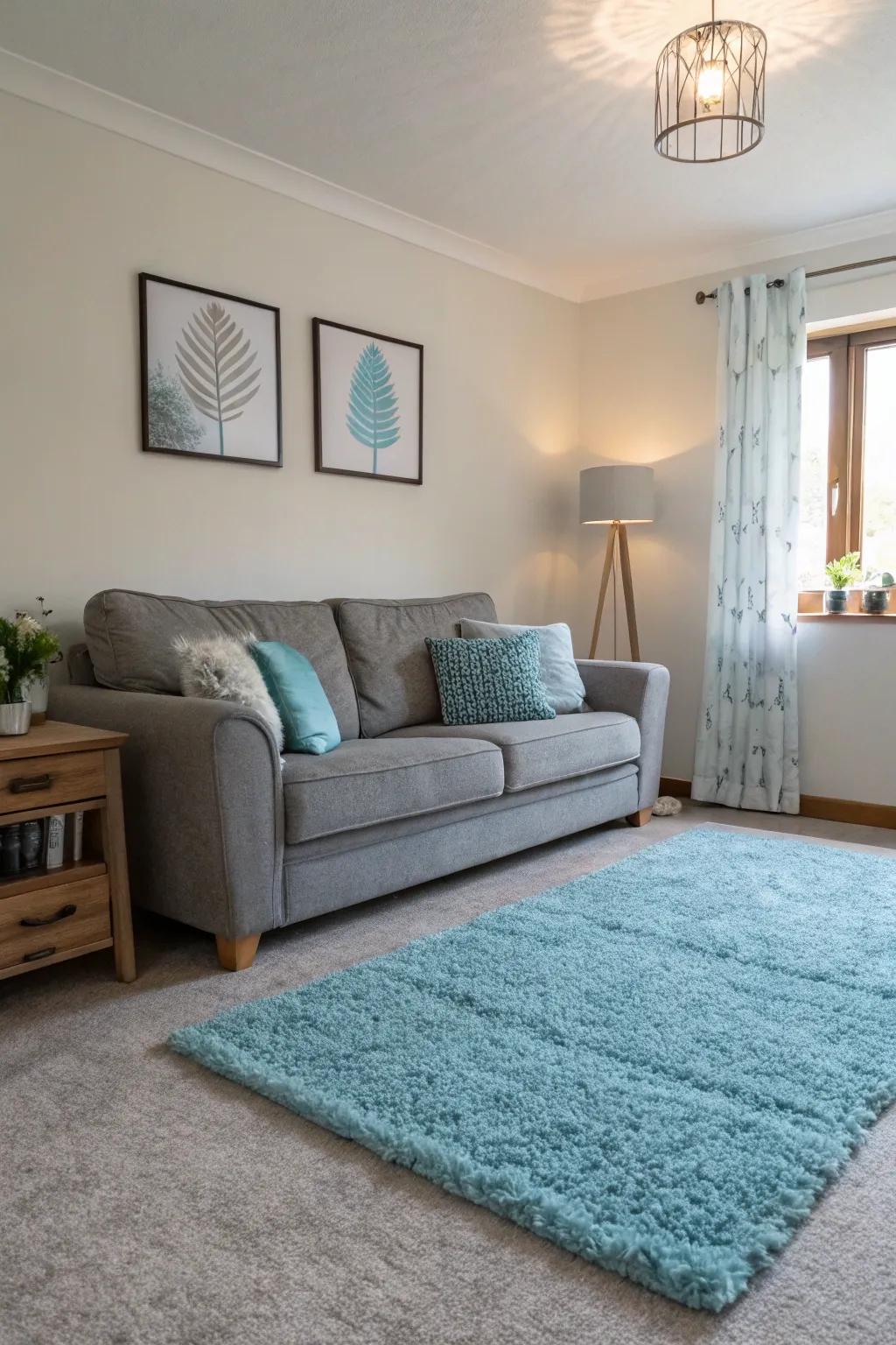 Cloud blue rugs bring calmness to your home.