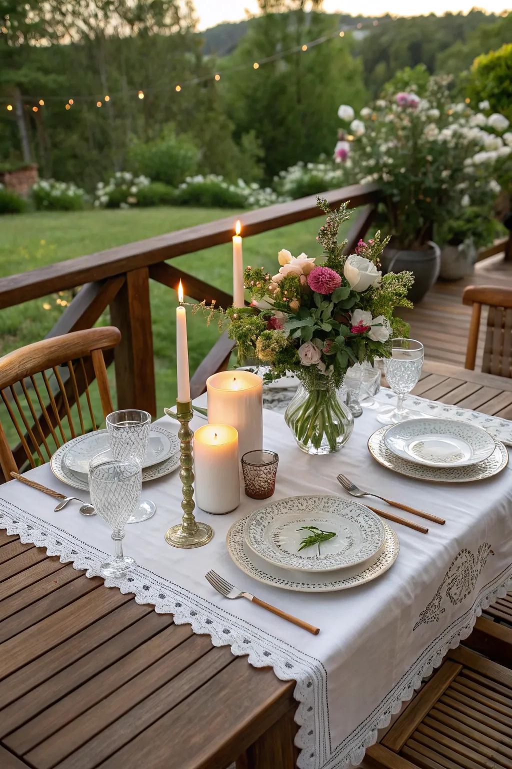 An outdoor dining arrangement on your terrace beckons delightful meals and cherished memories.