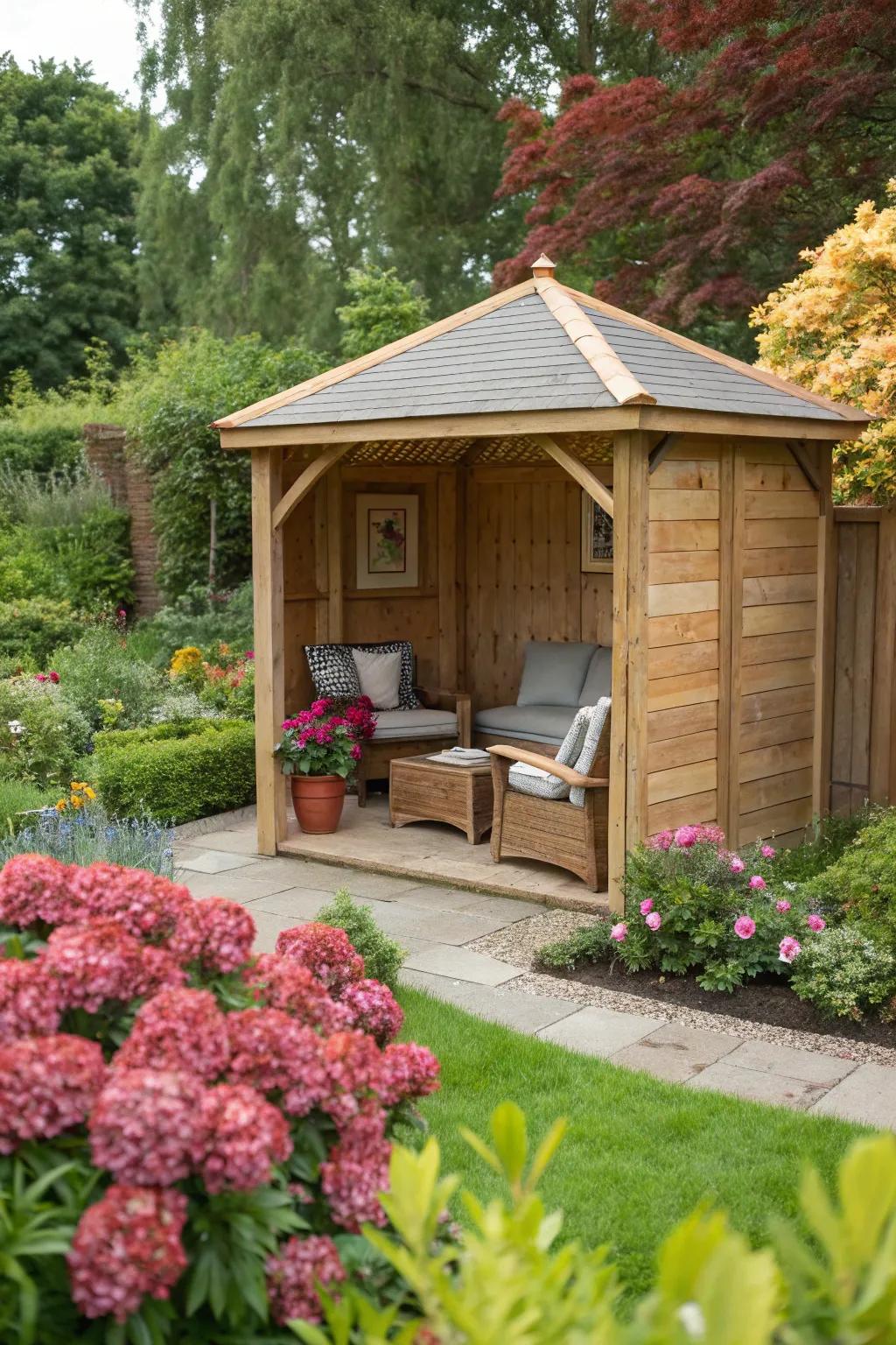Forge your private sanctuary with a timber shelter.