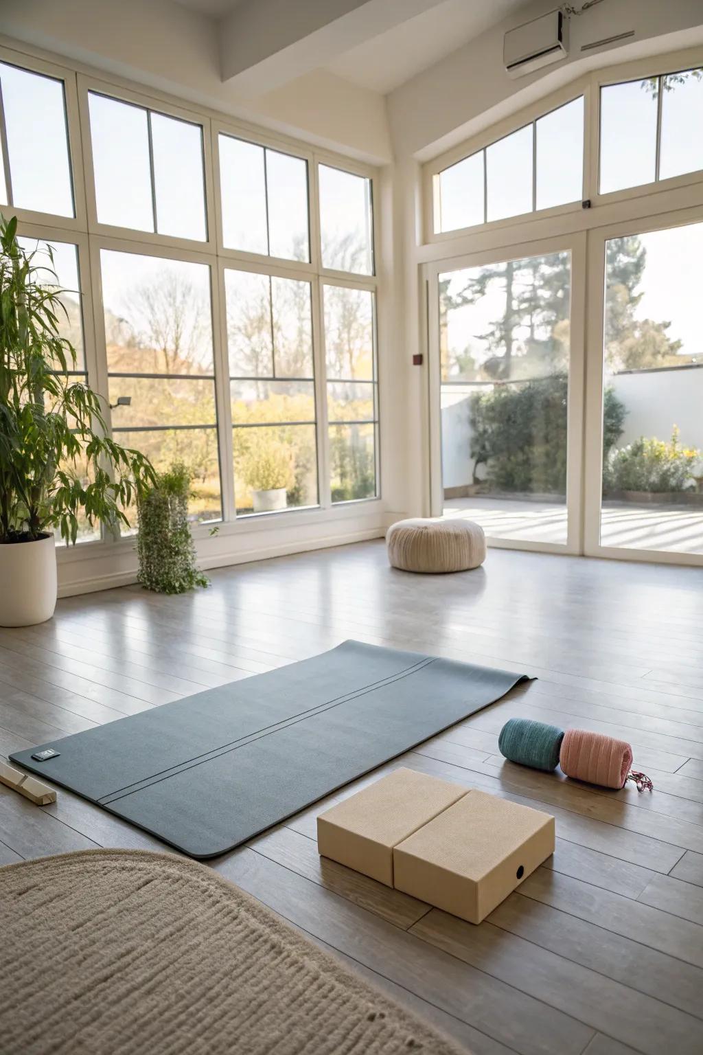 Portable gear makes yoga more accesible and convenient.