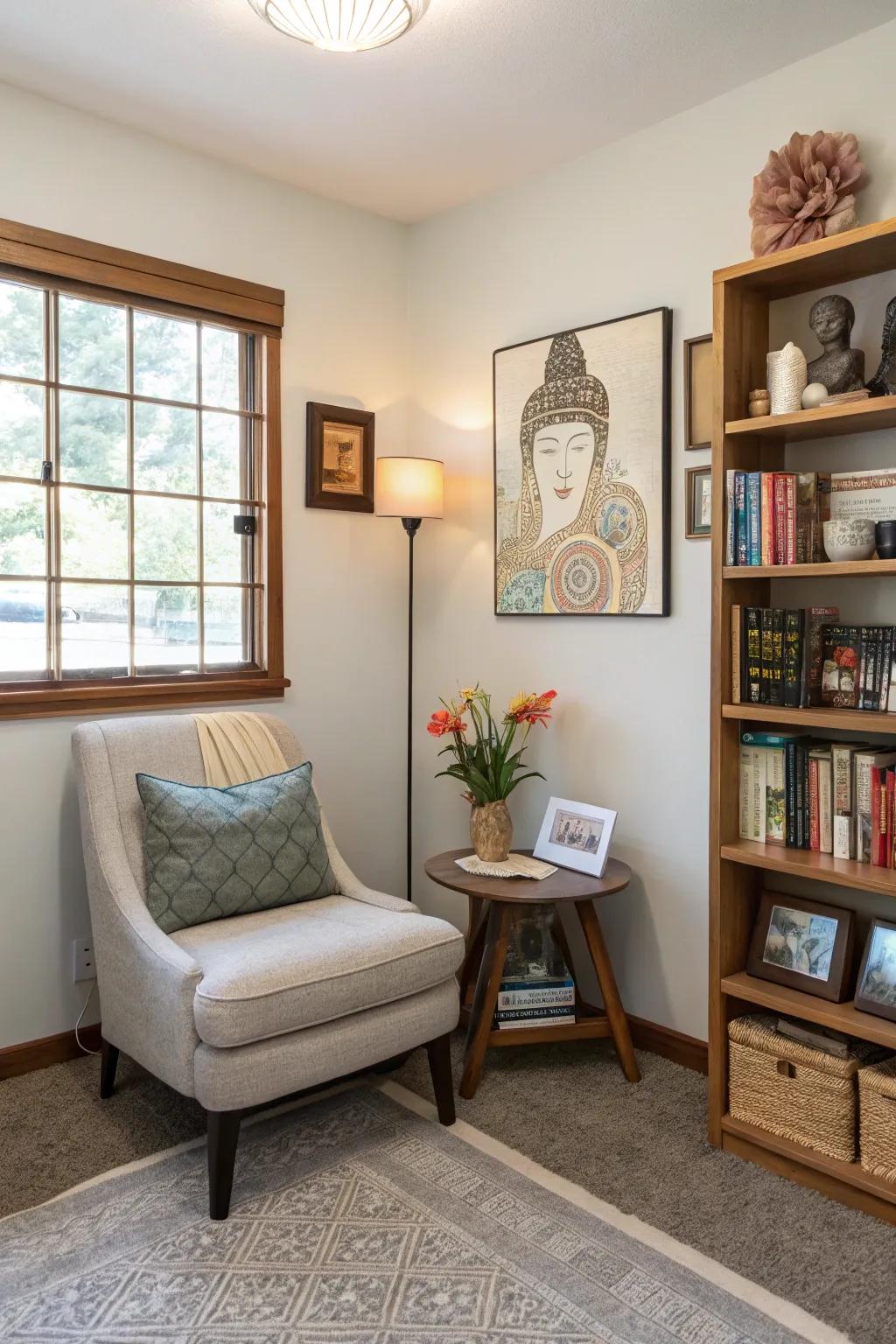 An individualized stillness corner embodies your journey to tranquility.