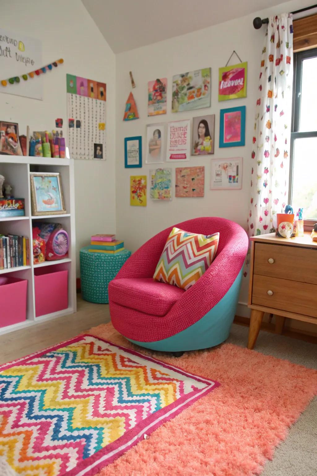 A pop of color brings vibrancy and energy.