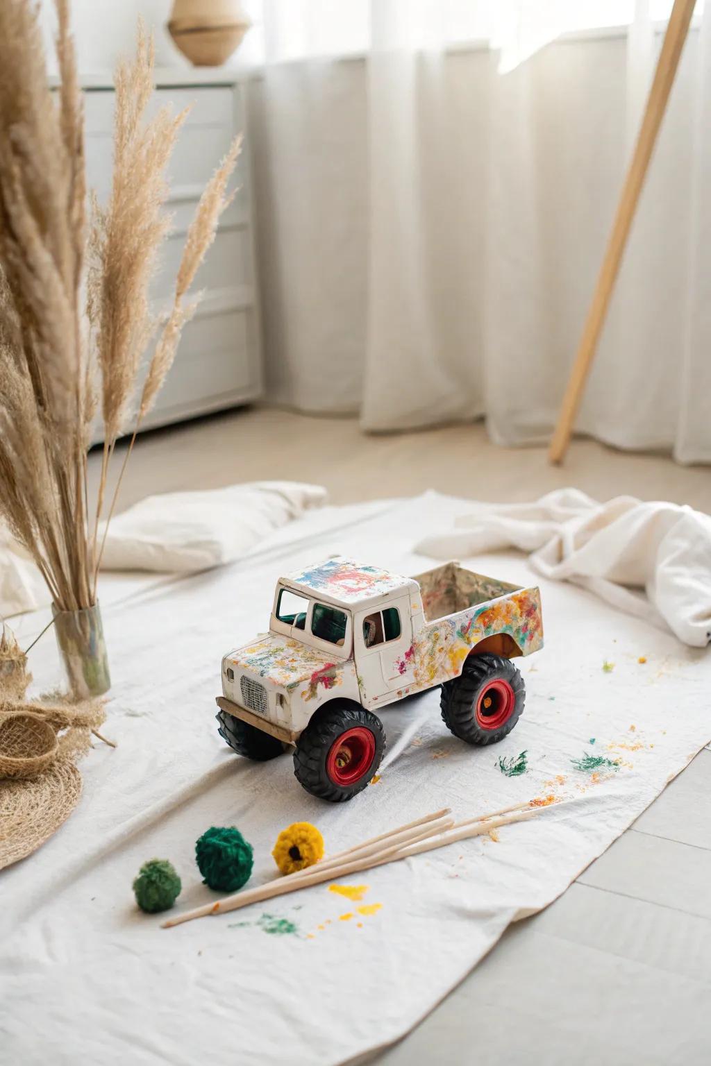 Tiny wheels, big creativity: Enjoy the fun of art without the dirt!