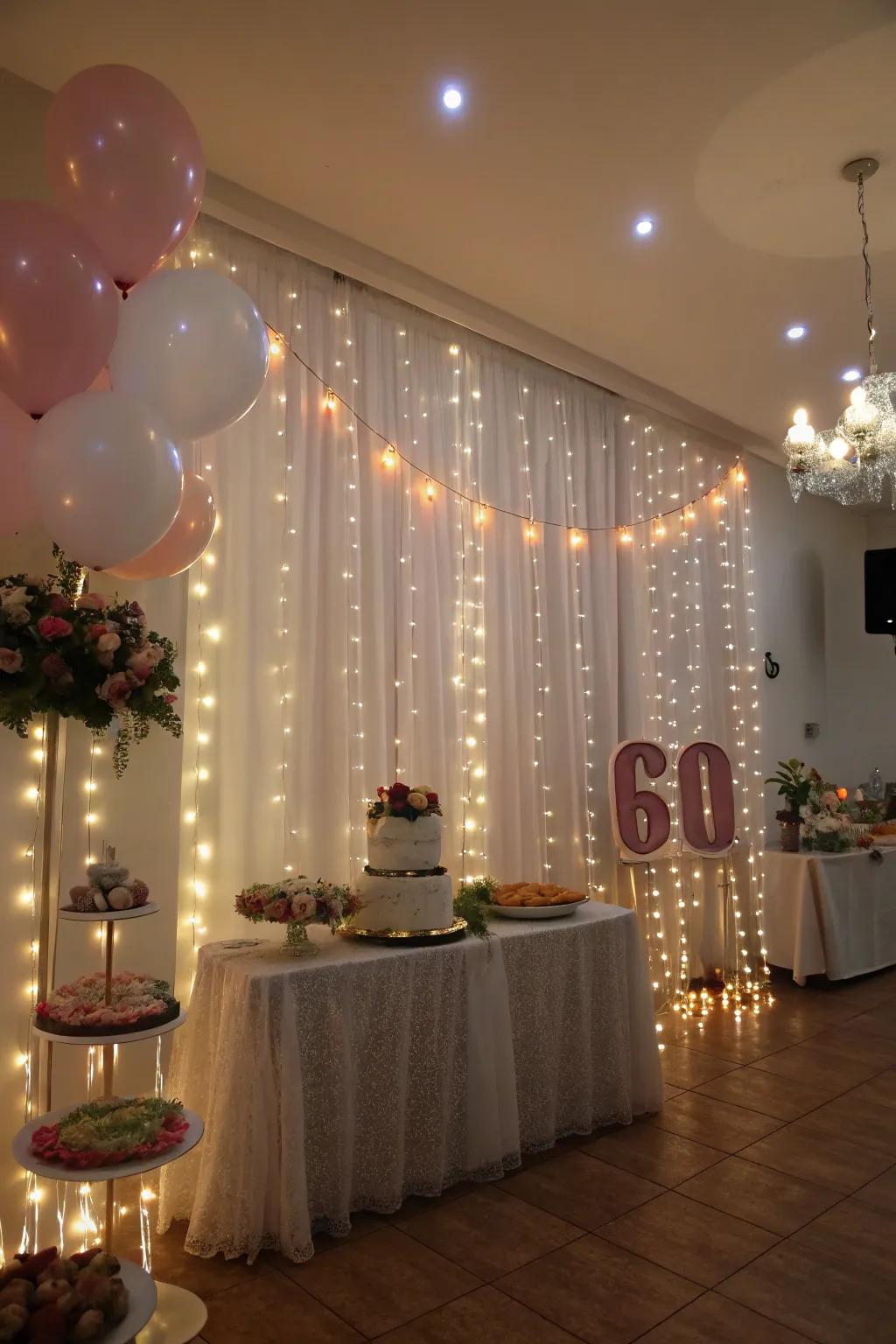 Craft magic using a drape of lights.