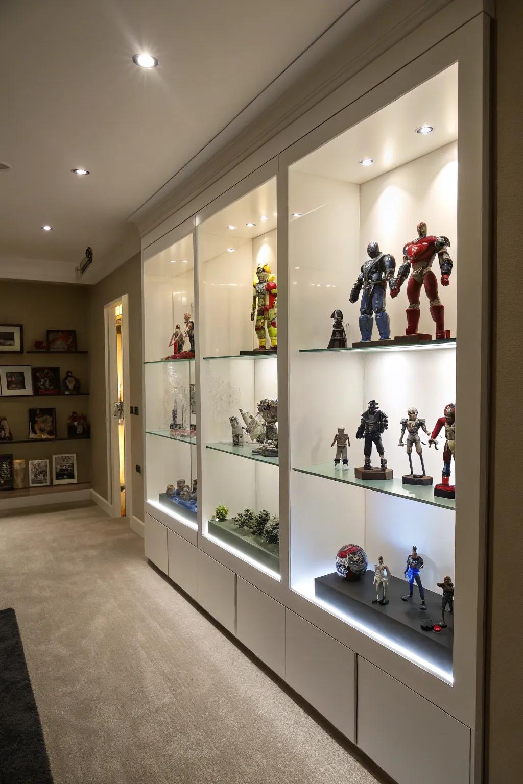 Custom built-ins provide a seamless and elegant display solution.