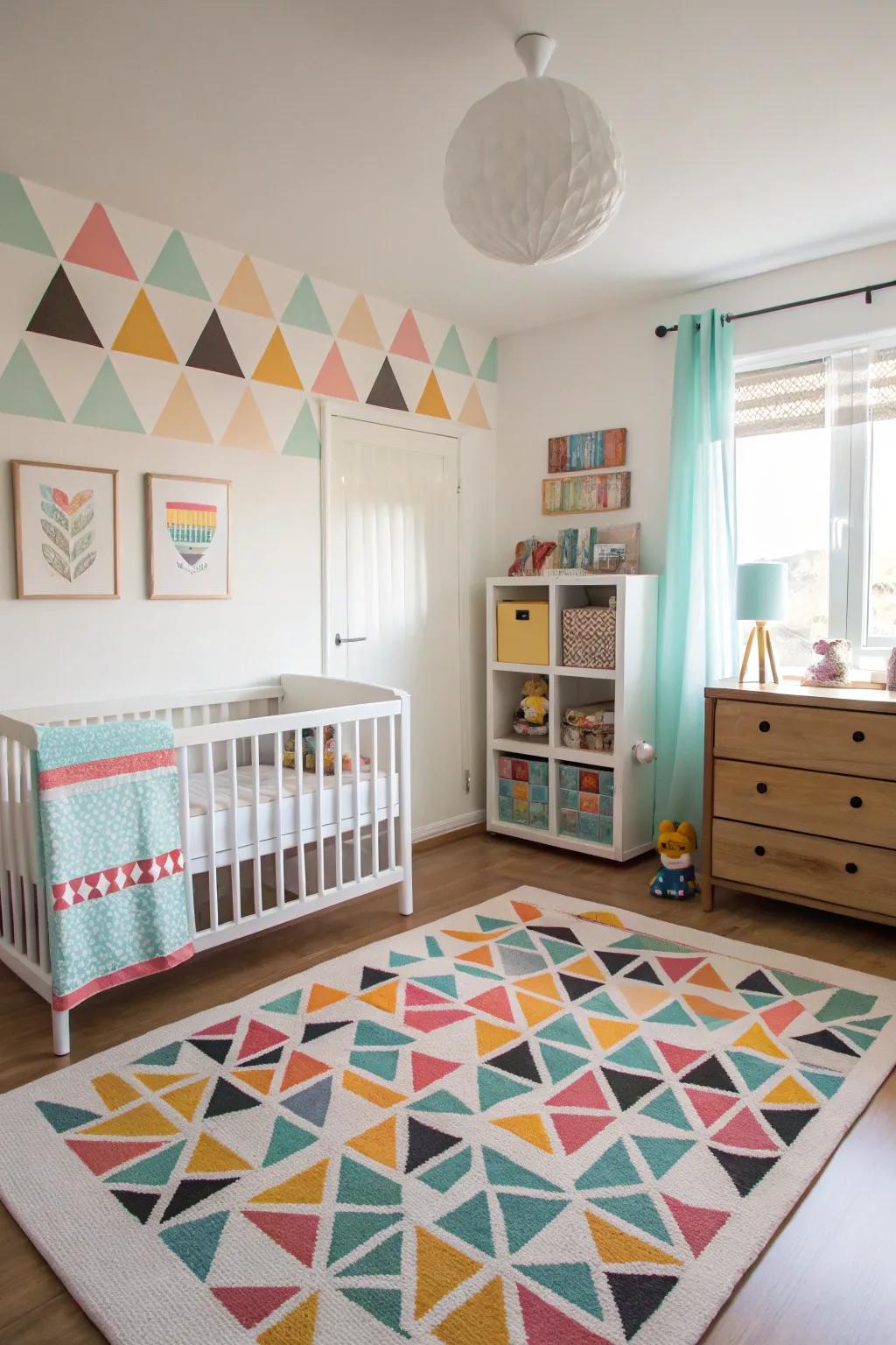 Repeating patterns infuse a contemporary and spirited aspect.