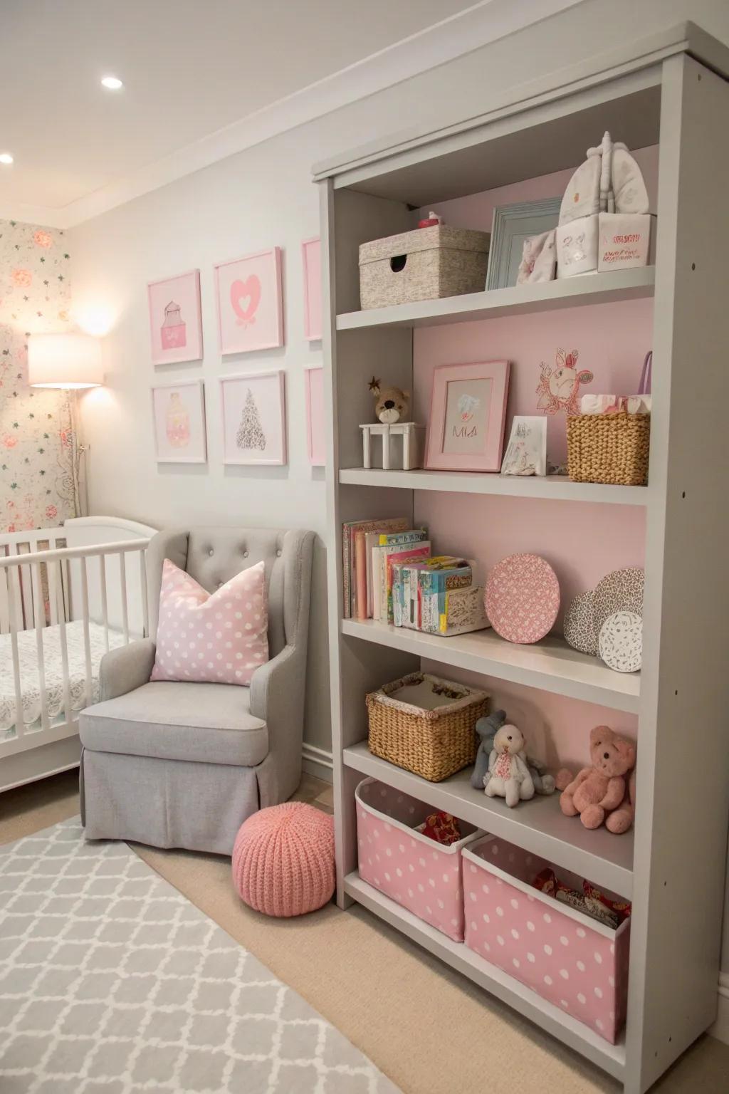 Thematic shelving proffers both function and flair.