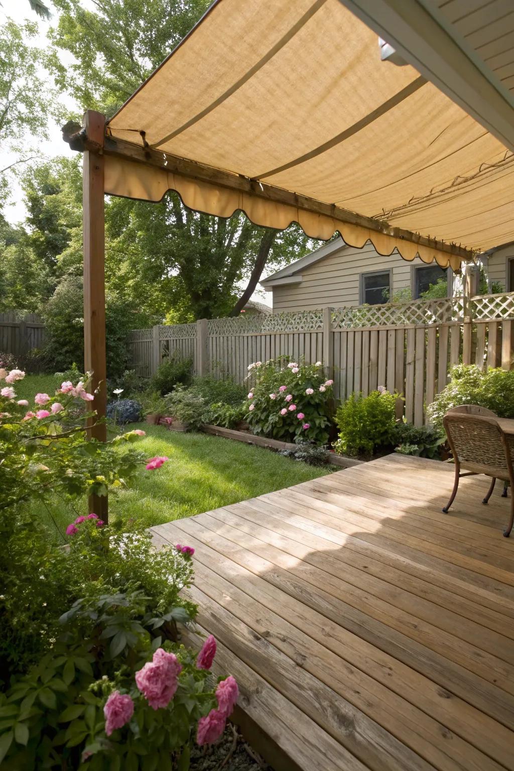 Take pleasure in the rustic charm of cedar awnings.