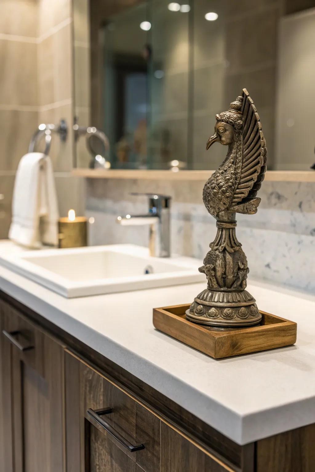 Surprising artifacts enrich your bathroom with intrigue and sophistication.