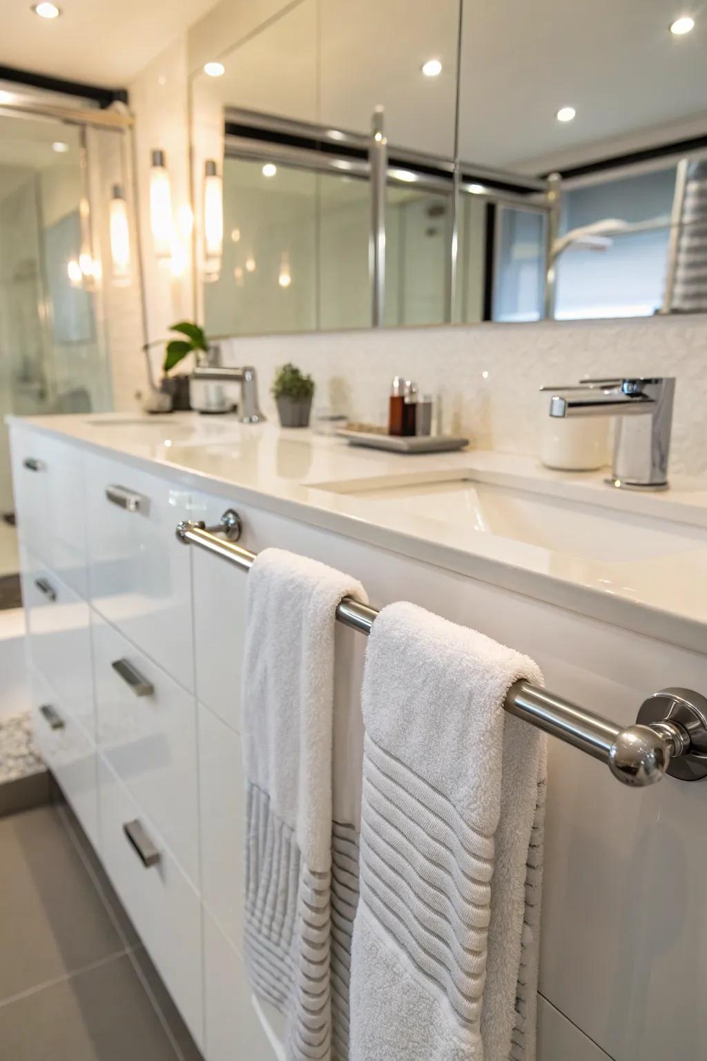 Polarized strip supports furnish a minimalist resolution.