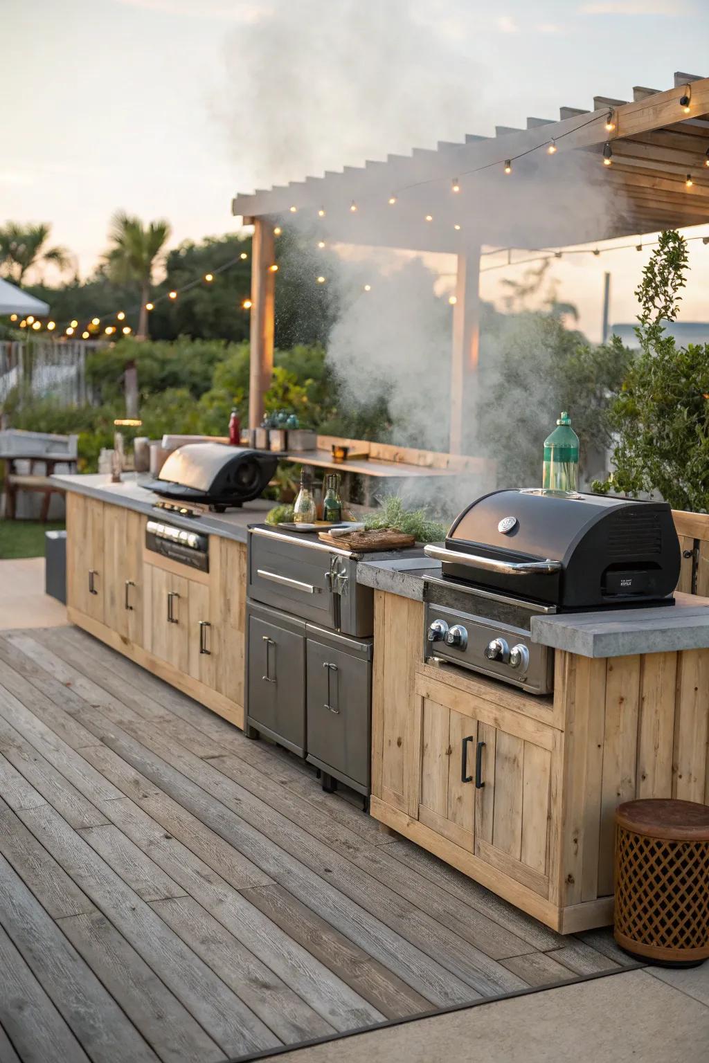 Expand your cooking repertoire with a multi-grill BBQ island.