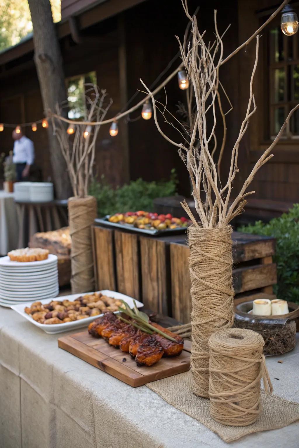 A charming Homespun BBQ setup.