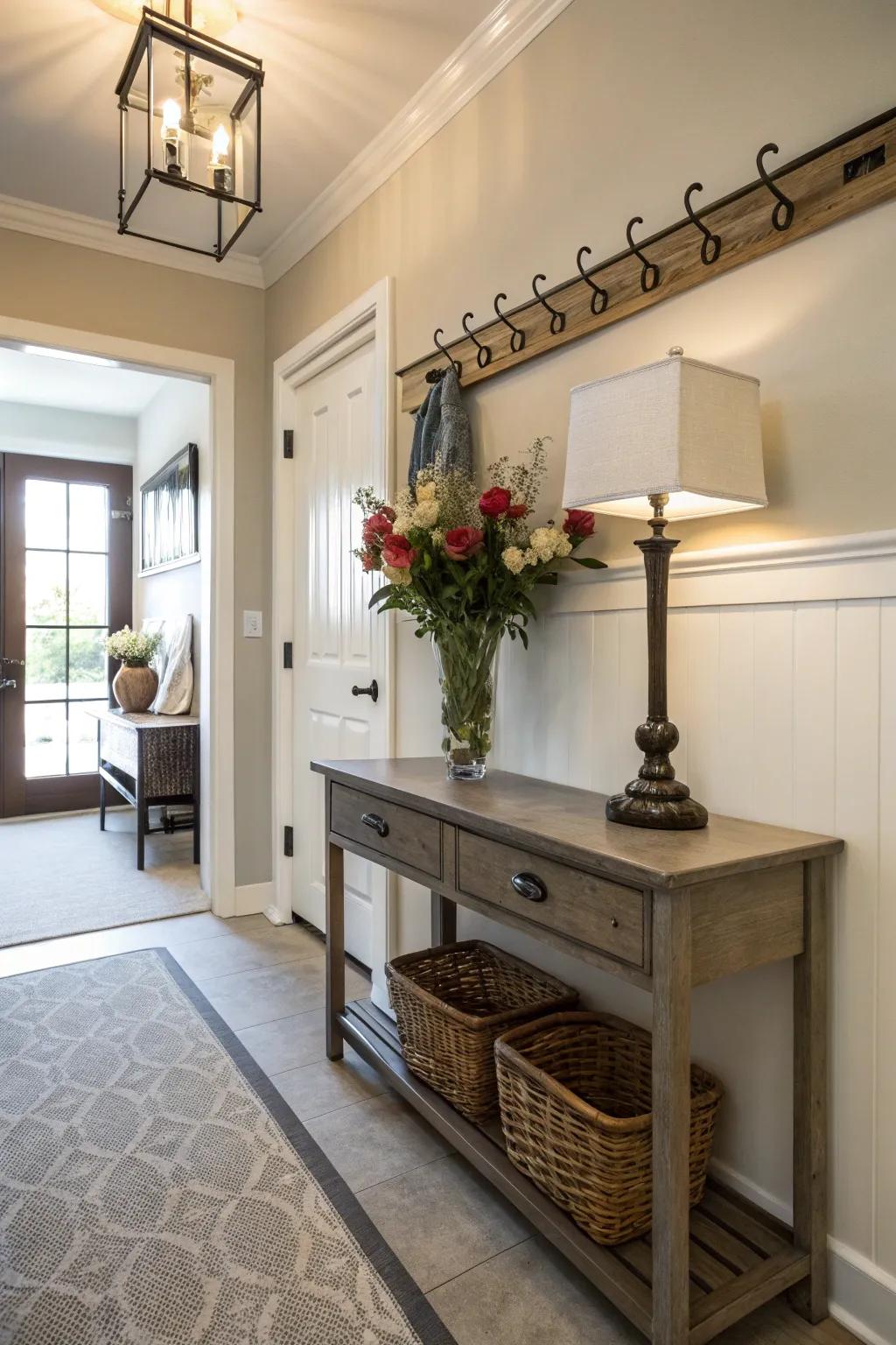 Maintain a clutter-free bedroom using a convenient drop zone.