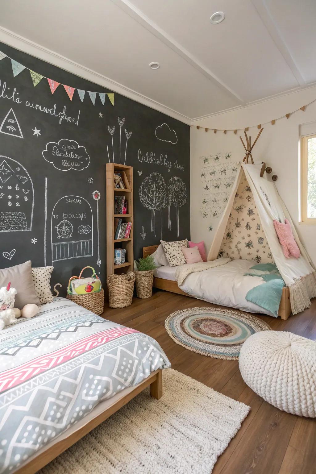 Boards of erasable marker surface extend a canvas for ingenuity.
