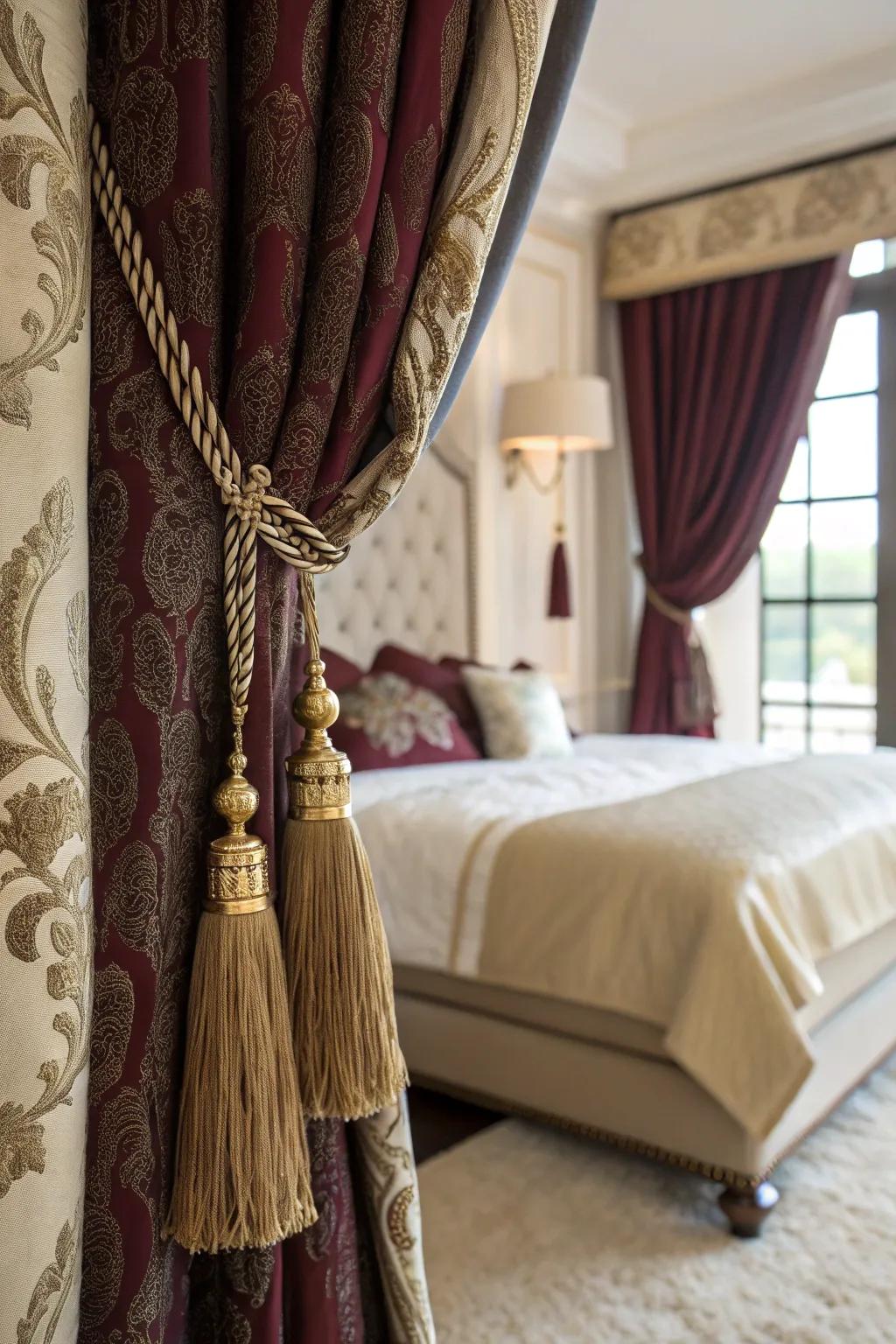Pendant embellishments elevate your curtains through a deluxe flourish.
