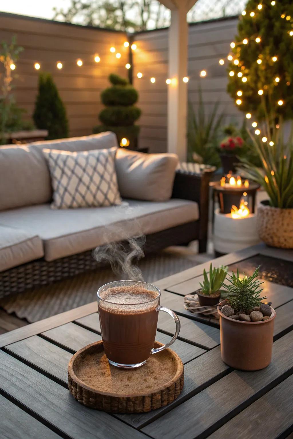 Hot drinks grant warmth and comfort on crisp days.