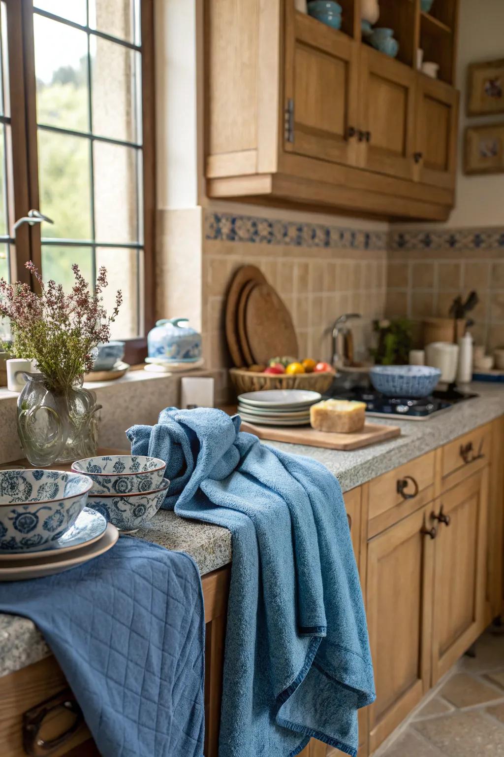 Celebratory azure accents for the cookery