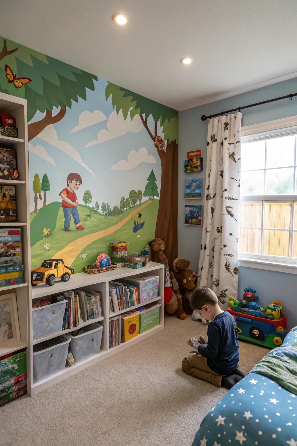 Tell a story with a custom wall mural.