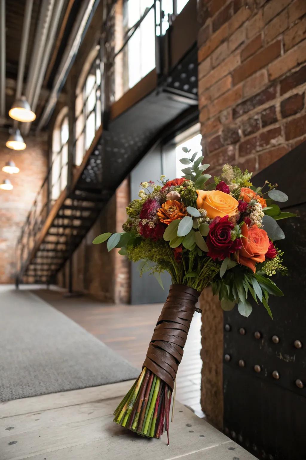 Skin drapes append an unexpected spin to modern bridal bouquets.