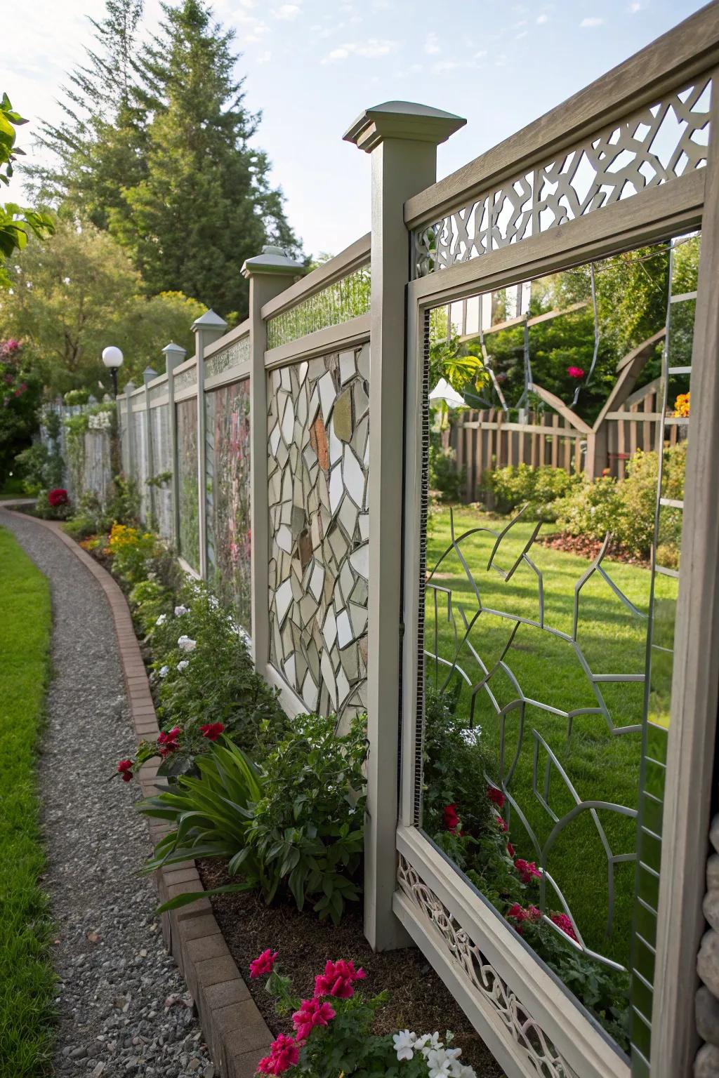 A mirror pattern barrier contributes charm onto outdoor locales.