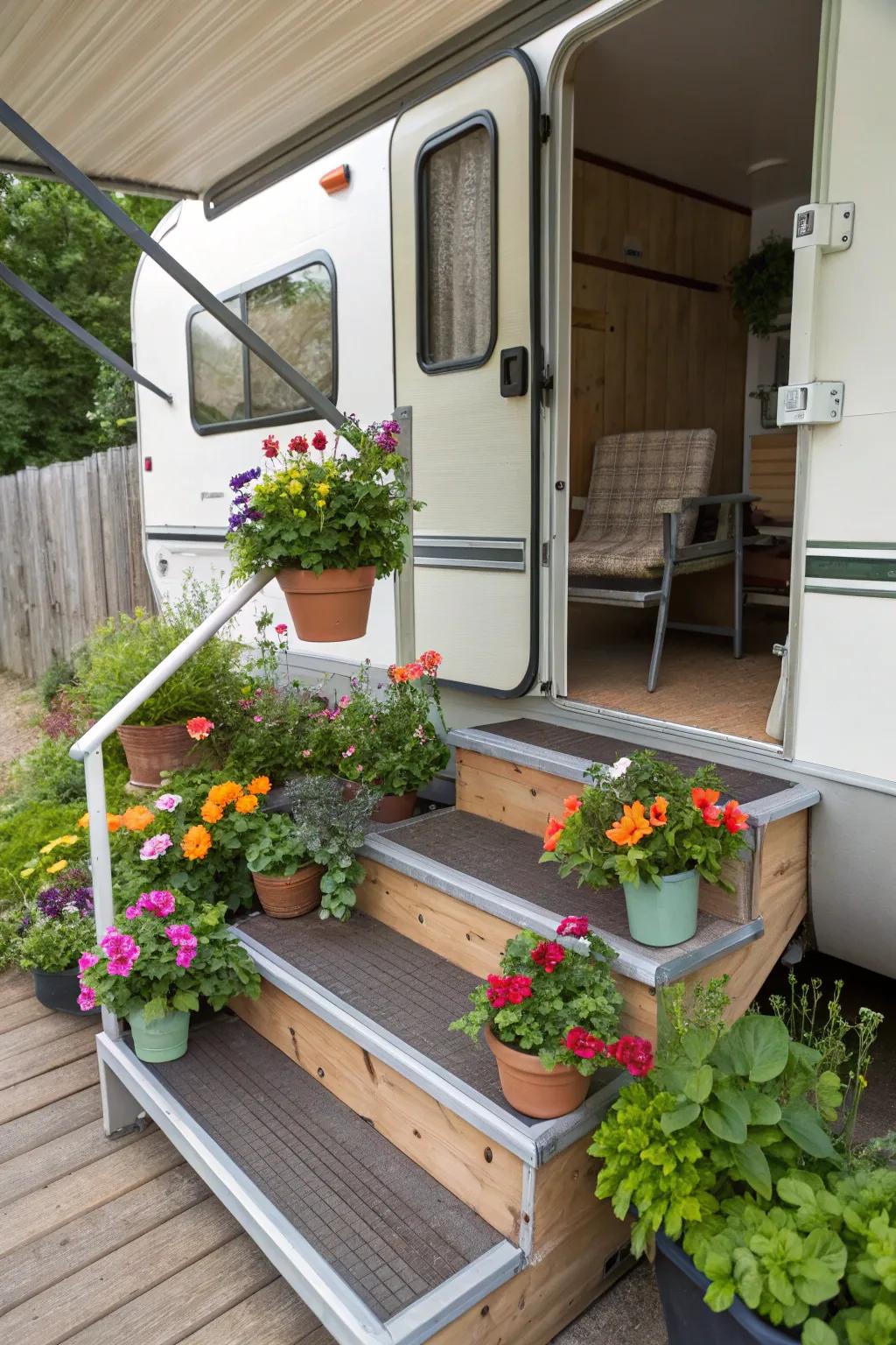On your deck, maximize space with staircase seating.