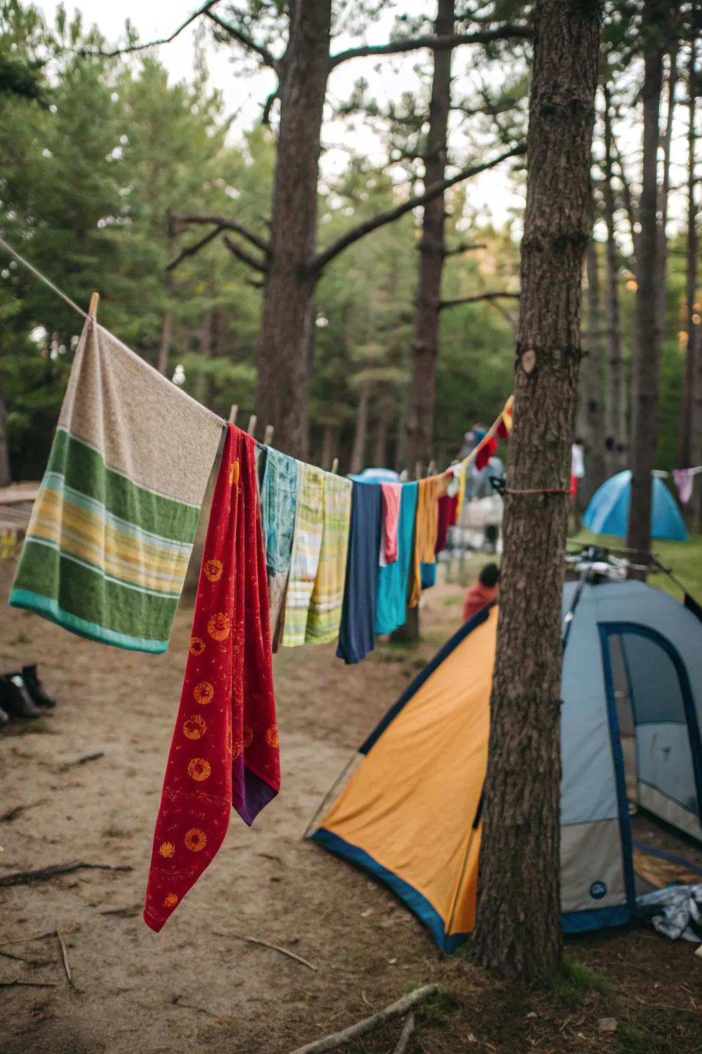 Keep clean and fresh using quick-dry towels on your camping trip.