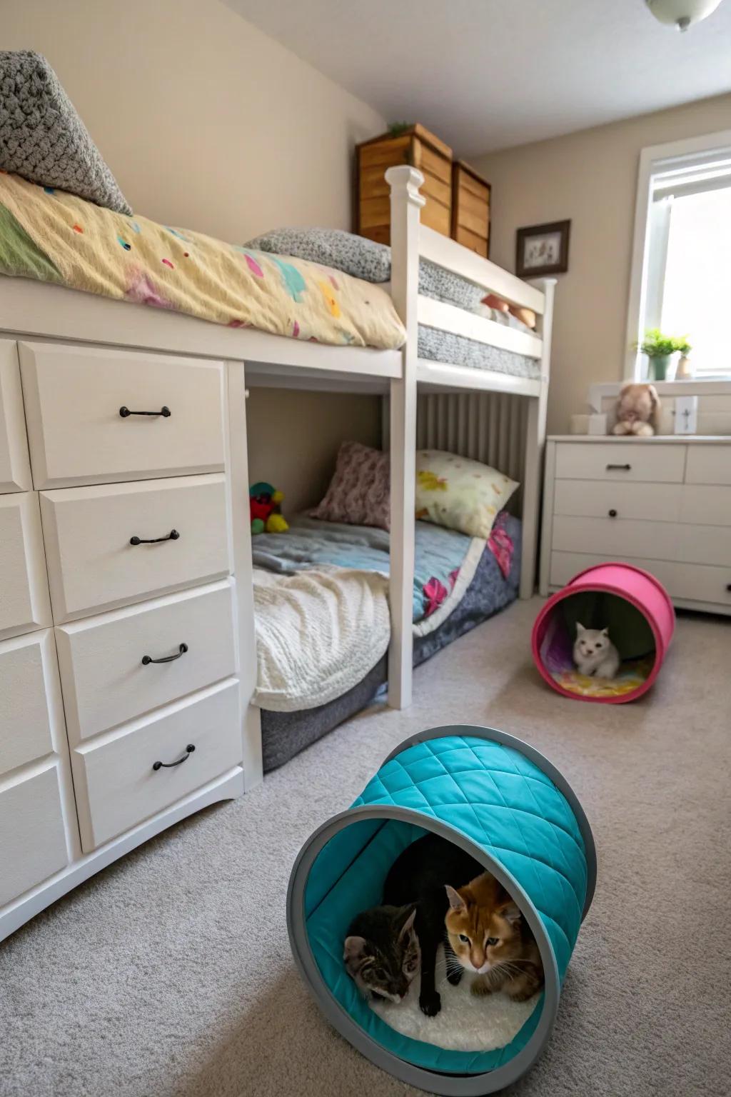 Effective spatial utilization under the bed.